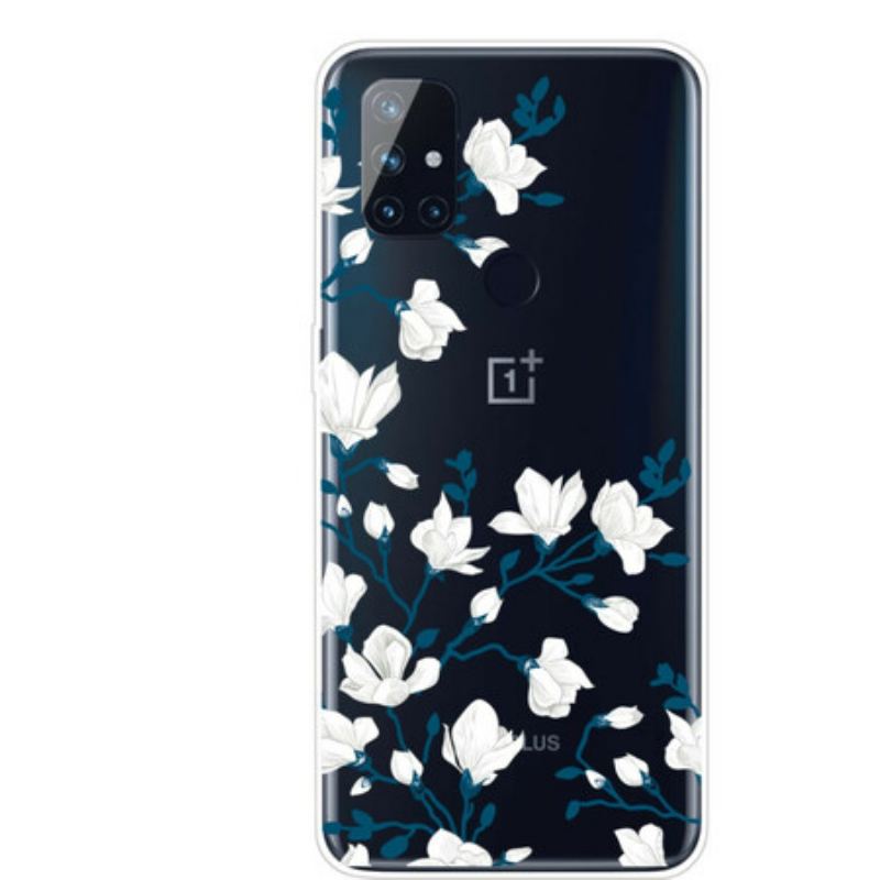 Capa Para OnePlus Nord N10 Flores Brancas