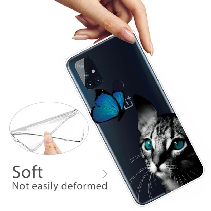 Capa Para OnePlus Nord N10 Gato E Borboleta