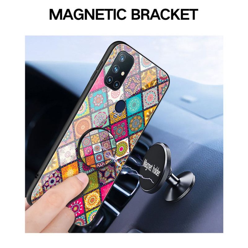 Capa Para OnePlus Nord N10 Suporte Magnético Patchwork