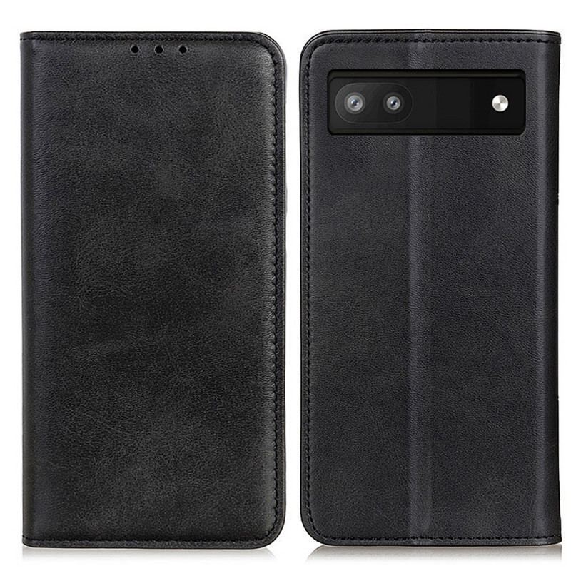 Capa De Celular Para Google Pixel 6A Flip Couro Rachado