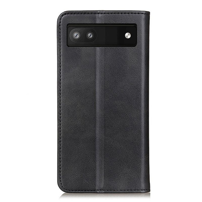 Capa De Celular Para Google Pixel 6A Flip Couro Rachado