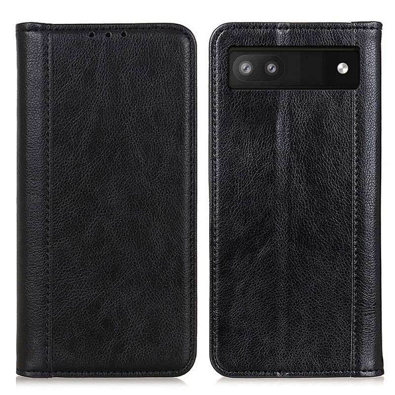 Capa De Celular Para Google Pixel 6A Flip Elegante Couro Rachado