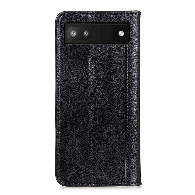 Capa De Celular Para Google Pixel 6A Flip Elegante Couro Rachado