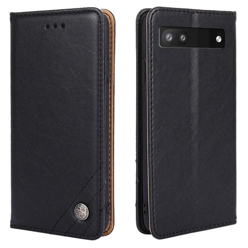 Capa De Celular Para Google Pixel 6A Flip Estilo Rebite De Couro