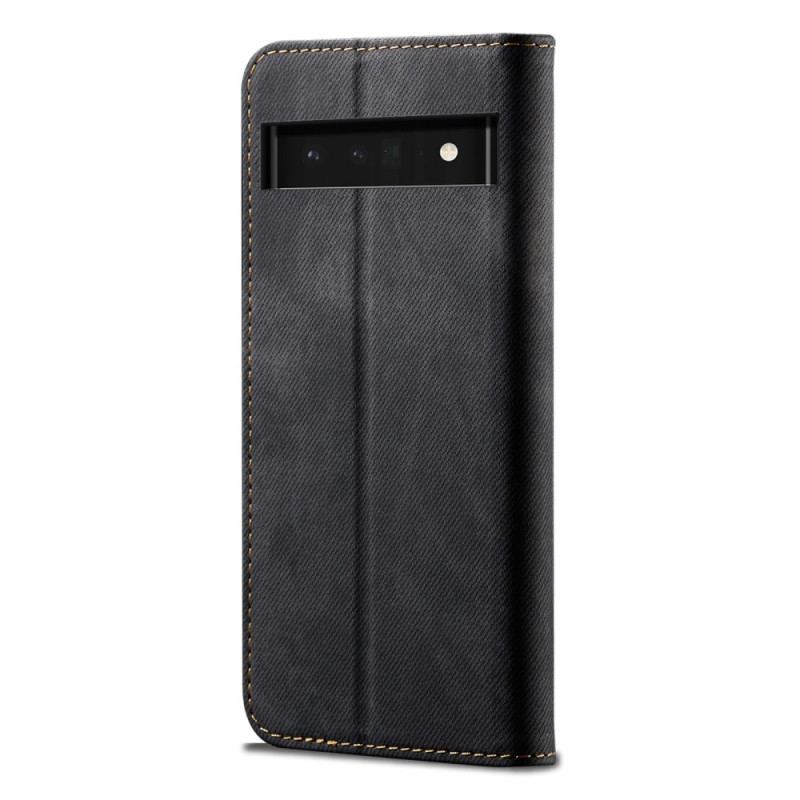 Capa De Celular Para Google Pixel 6A Flip Tecido Jeans