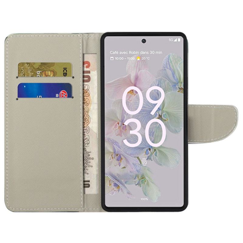 Capa De Couro Para Google Pixel 6A Clã Das Corujas