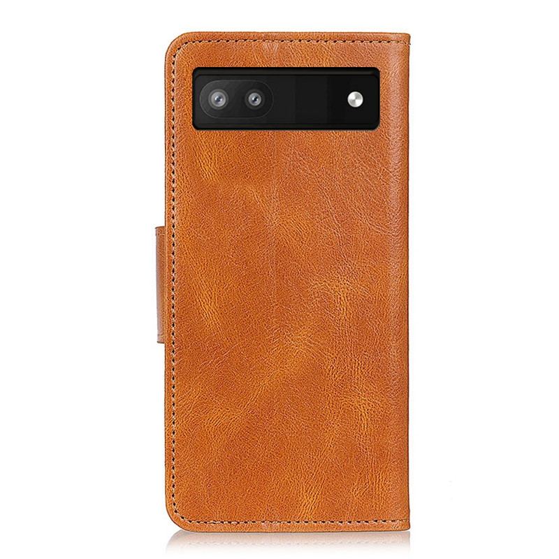 Capa De Couro Para Google Pixel 6A Fecho De Couro Estilo Reversível