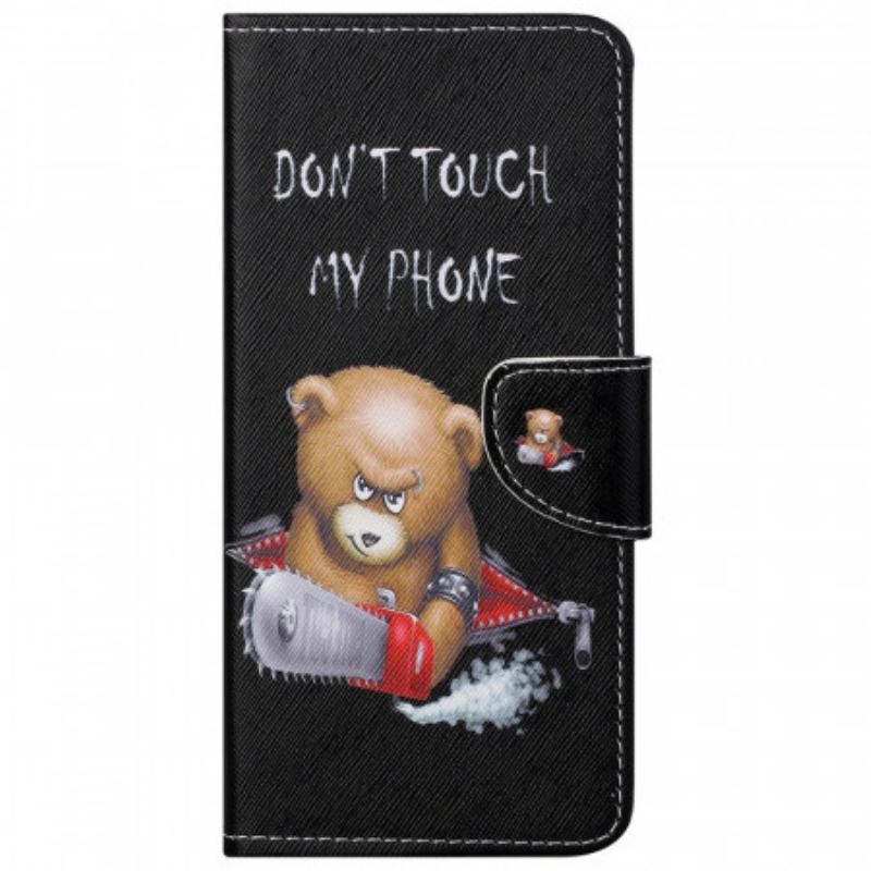 Capa De Couro Para Google Pixel 6A Urso Perigoso