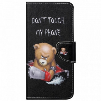 Capa De Couro Para Google Pixel 6A Urso Perigoso