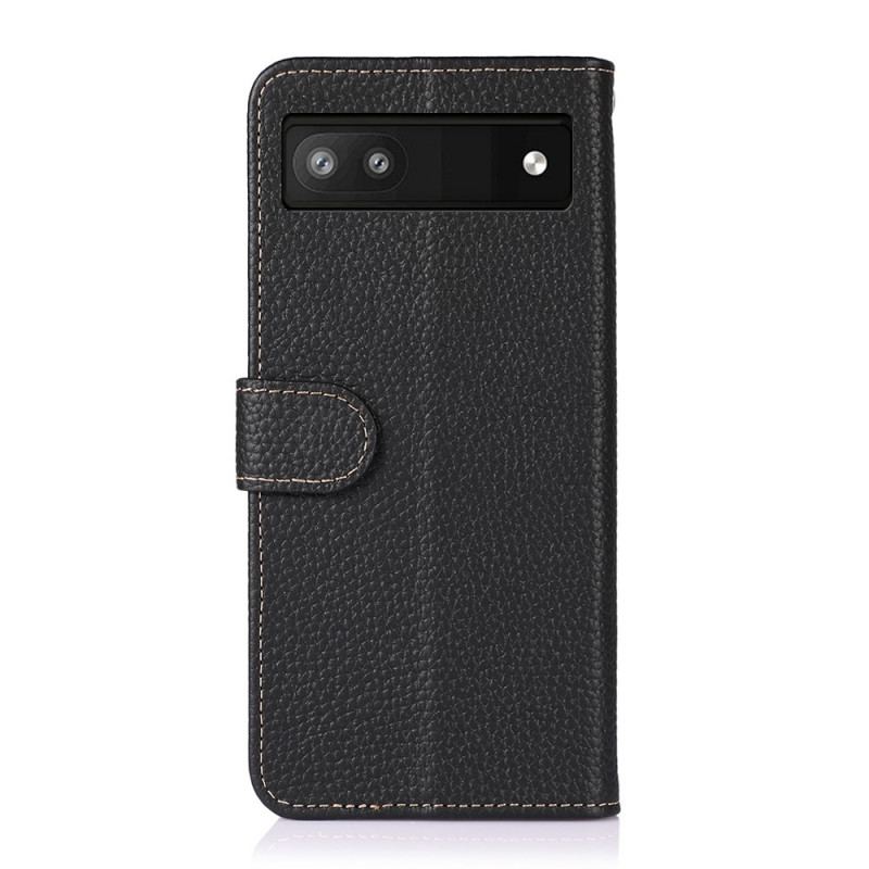 Capa Em Pele Para Google Pixel 6A Khazneh Lichia Couro