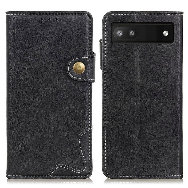 Capa Flip Para Google Pixel 6A Artístico E Costuras