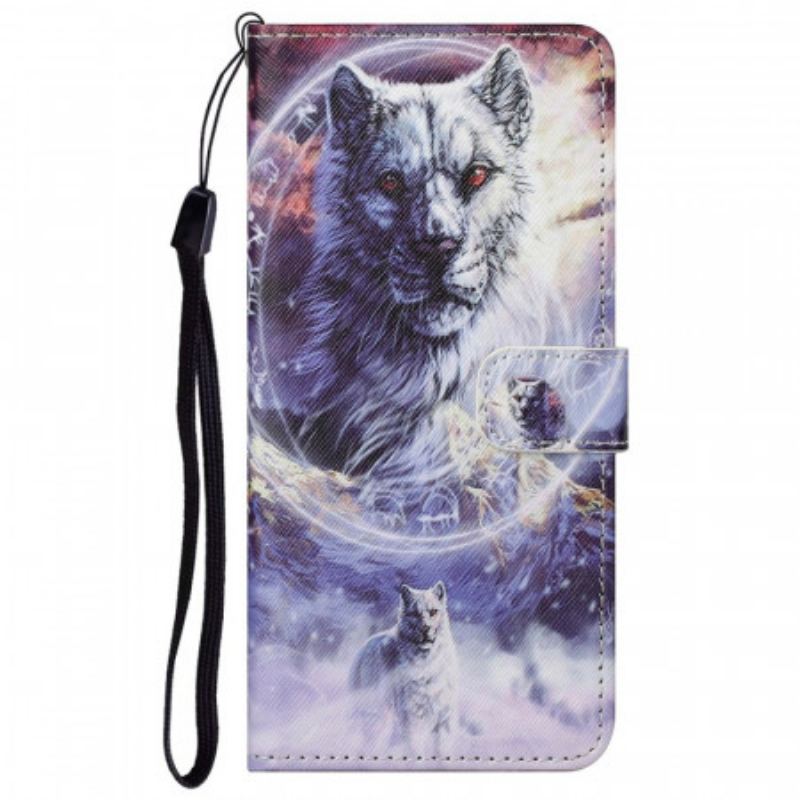 Capa Flip Para Google Pixel 6A De Cordão Lobos Tanga