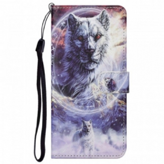 Capa Flip Para Google Pixel 6A De Cordão Lobos Tanga