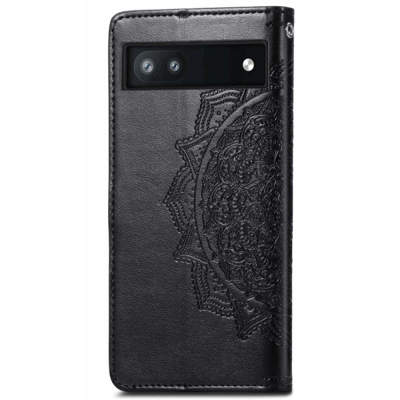 Capa Flip Para Google Pixel 6A De Cordão Mandala Do Sol Strappy