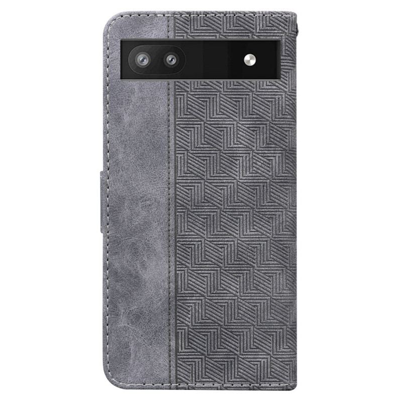 Capa Flip Para Google Pixel 6A De Cordão Série De Tiras Tecidas