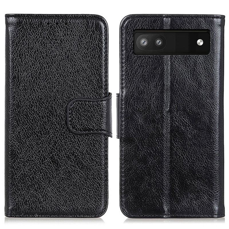 Capa Flip Para Google Pixel 6A Couro Napa