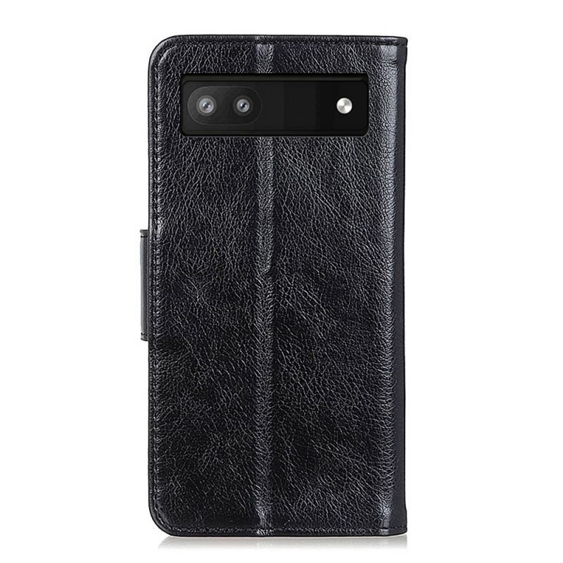 Capa Flip Para Google Pixel 6A Couro Napa