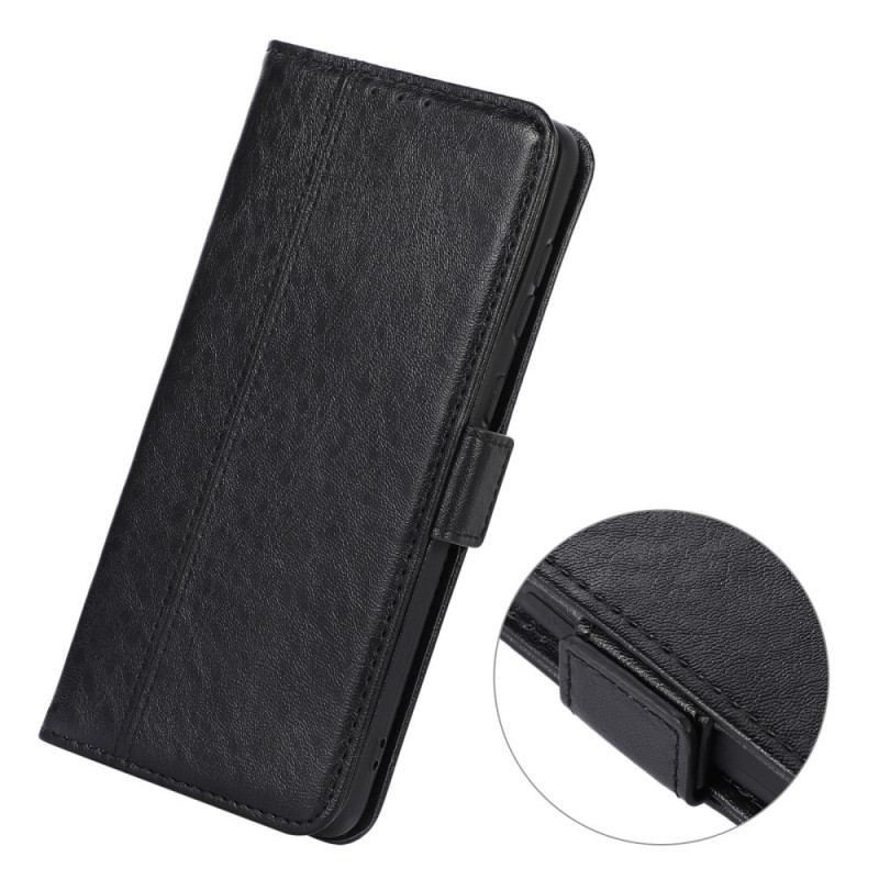 Capa Flip Para Google Pixel 6A Couro Sintético Discreto