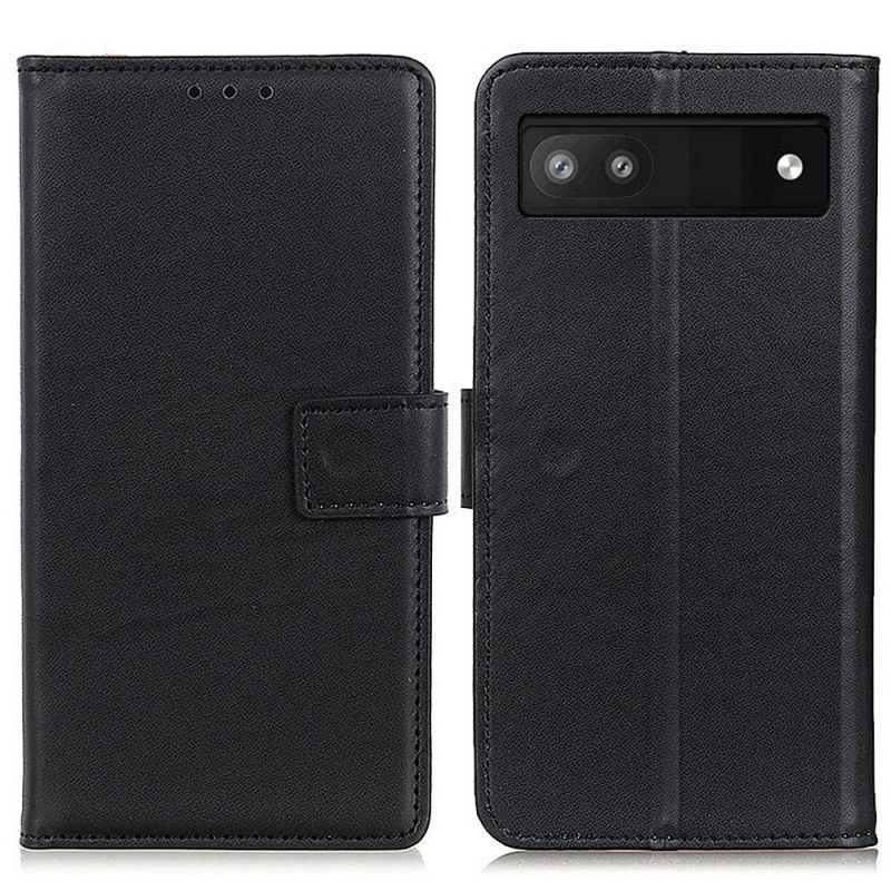 Capa Flip Para Google Pixel 6A Couro Sintético Liso