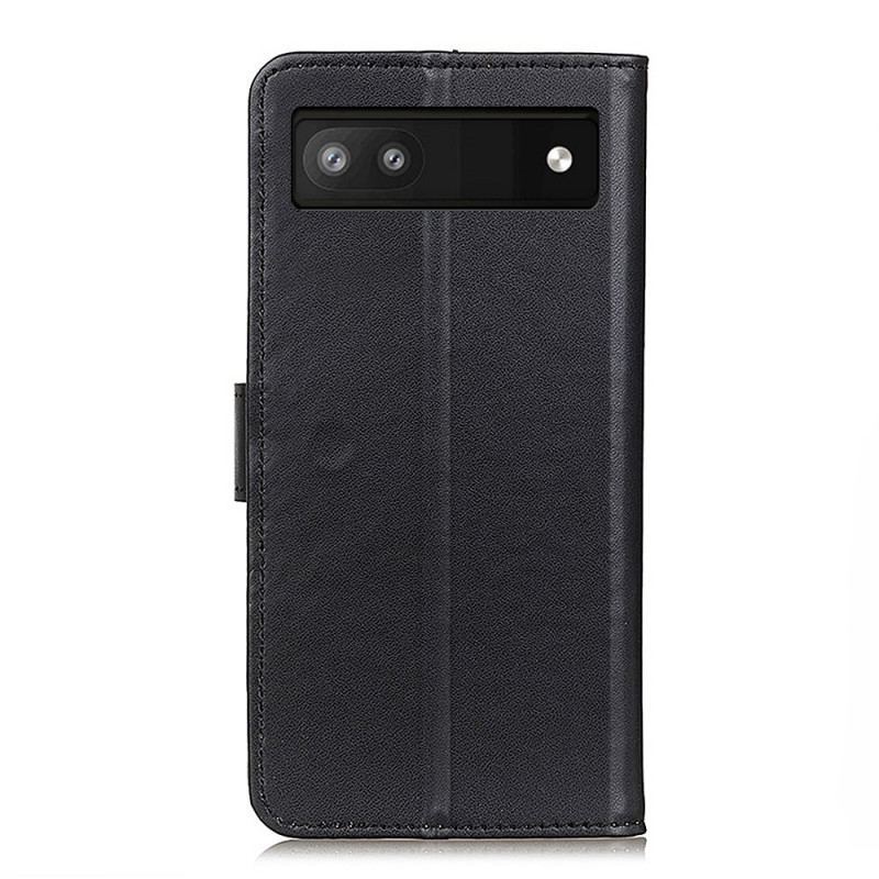 Capa Flip Para Google Pixel 6A Couro Sintético Liso