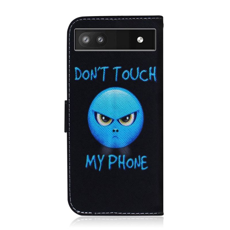 Capa Flip Para Google Pixel 6A Emoji Não Toque No Meu Telefone