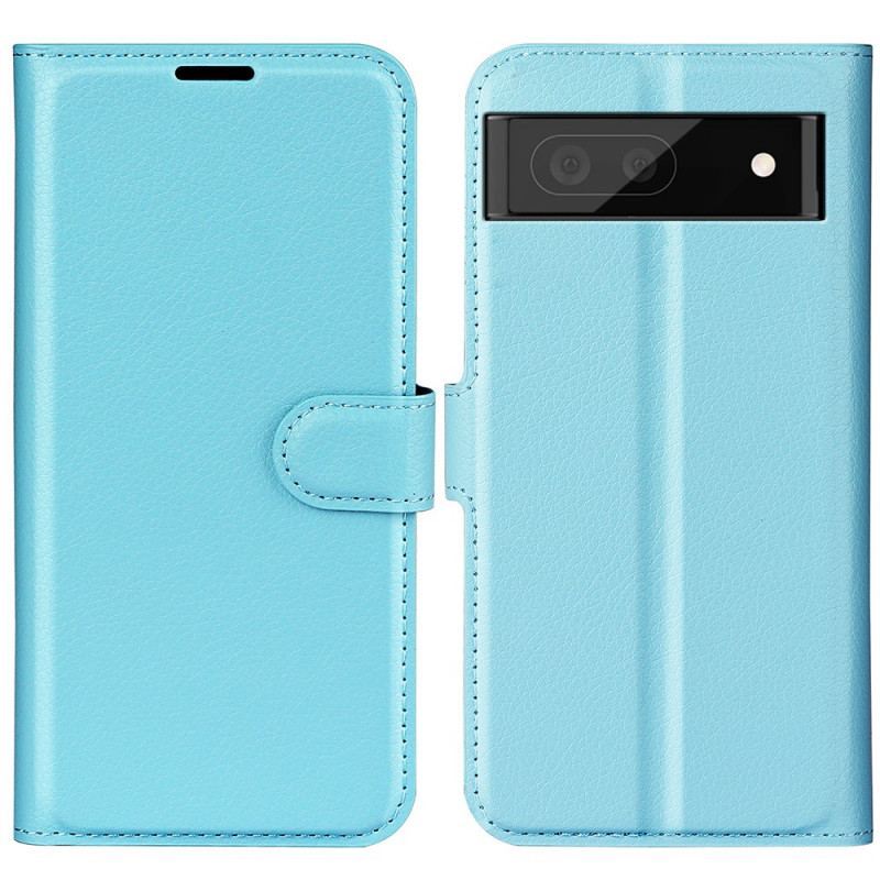 Capa Flip Para Google Pixel 6A Estilo Clássico De Couro