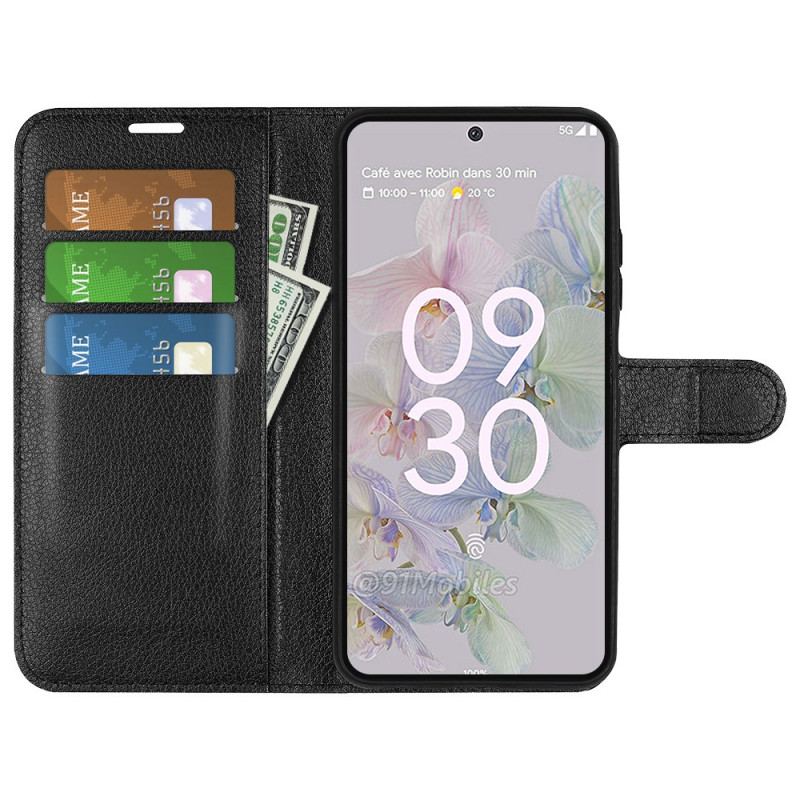 Capa Flip Para Google Pixel 6A Estilo Clássico De Couro