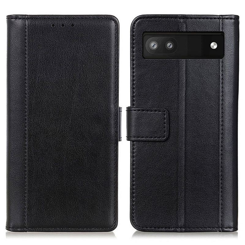 Capa Flip Para Google Pixel 6A Estilo De Couro