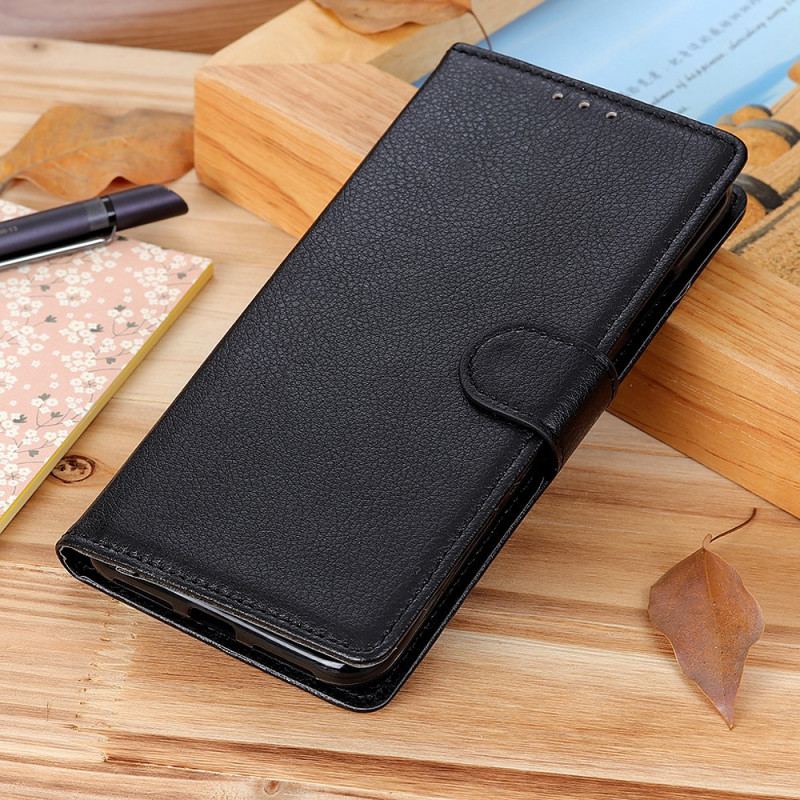 Capa Flip Para Google Pixel 6A Estilo Tradicional De Couro Lichia