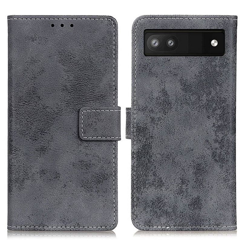 Capa Flip Para Google Pixel 6A Estilo Vintage De Couro