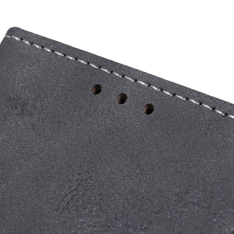 Capa Flip Para Google Pixel 6A Estilo Vintage De Couro