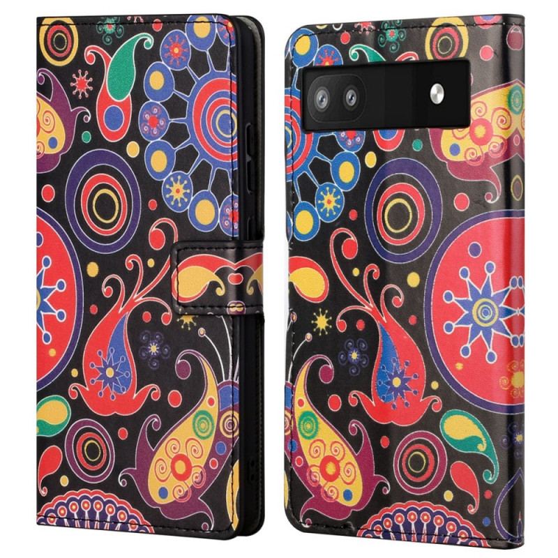 Capa Flip Para Google Pixel 6A Padrão De Galáxia