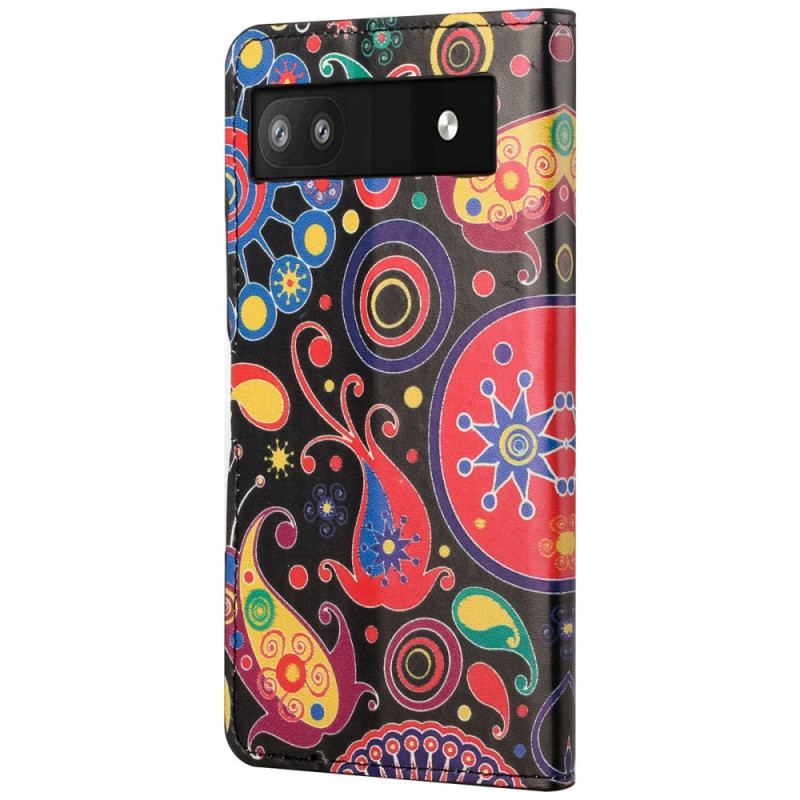 Capa Flip Para Google Pixel 6A Padrão De Galáxia