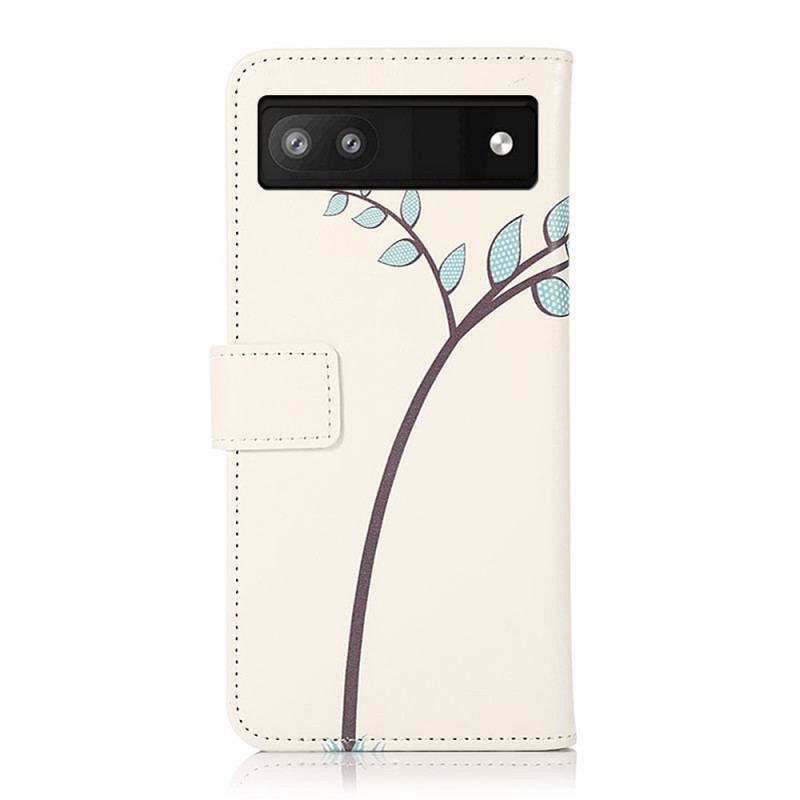 Capa Flip Para Google Pixel 6A Pássaros No Galho