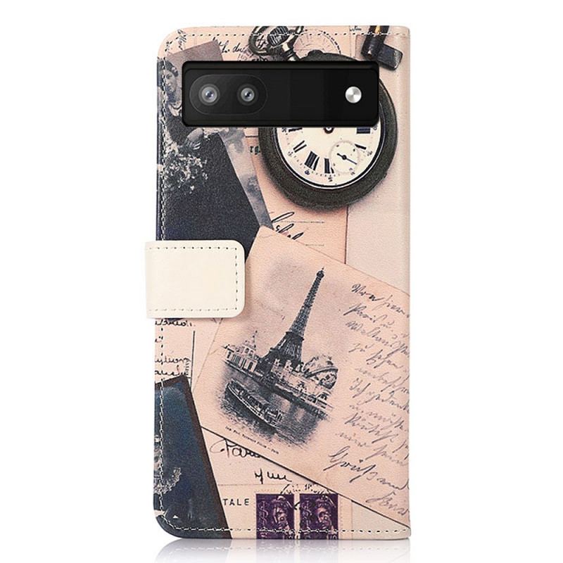 Capa Flip Para Google Pixel 6A Torre Eiffel