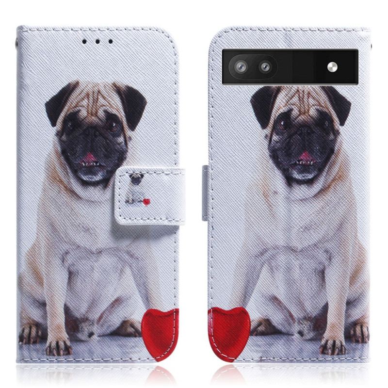 Capa Folio Para Google Pixel 6A Cachorro Pug