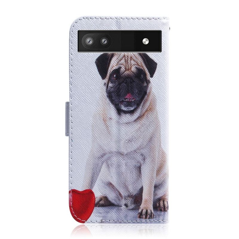 Capa Folio Para Google Pixel 6A Cachorro Pug