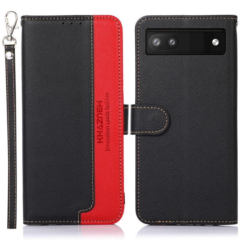 Capa Folio Para Google Pixel 6A Estilo Lichia Rfid Khazneh