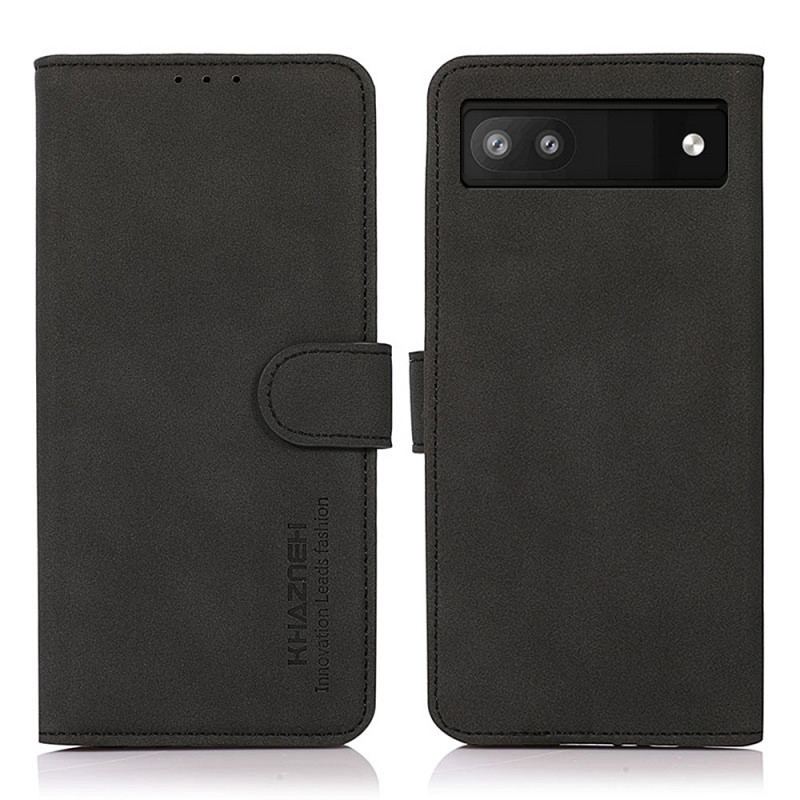 Capa Folio Para Google Pixel 6A Khazneh Moda Efeito Couro