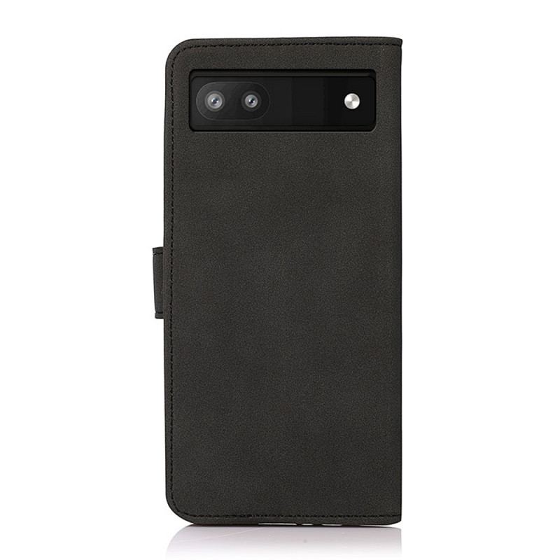 Capa Folio Para Google Pixel 6A Khazneh Moda Efeito Couro