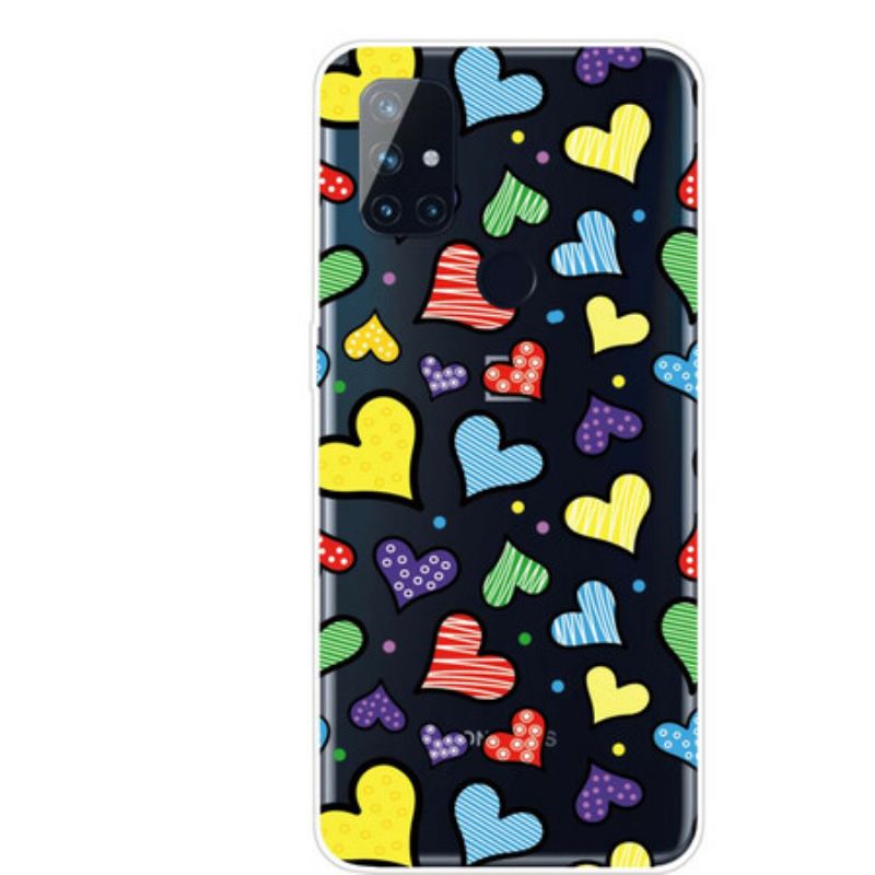 Capa De Celular Para OnePlus Nord N100 Corações Multicoloridos