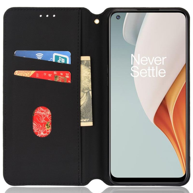 Capa De Celular Para OnePlus Nord N100 Flip Efeito Couro Diamante 3d