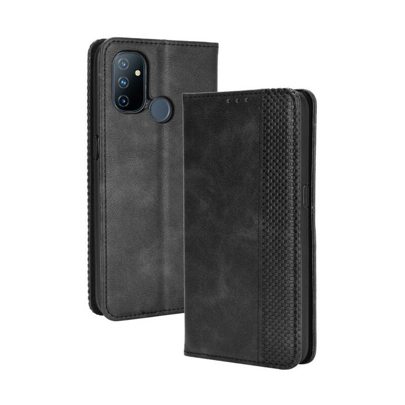 Capa De Celular Para OnePlus Nord N100 Flip Efeito Couro Vintage Estilizado