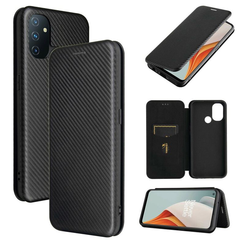 Capa De Celular Para OnePlus Nord N100 Flip Fibra De Carbono