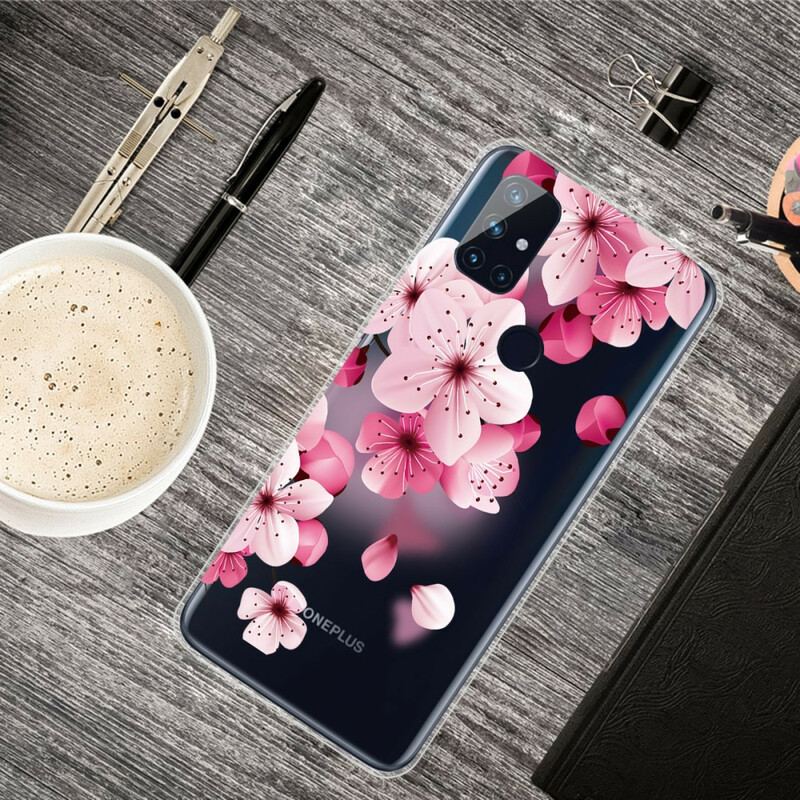 Capa De Celular Para OnePlus Nord N100 Pequenas Flores Cor De Rosa