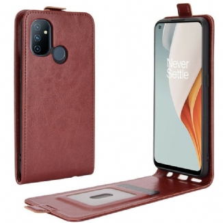 Capa De Couro Para OnePlus Nord N100 Flip Efeito De Couro Com Aba Vertical