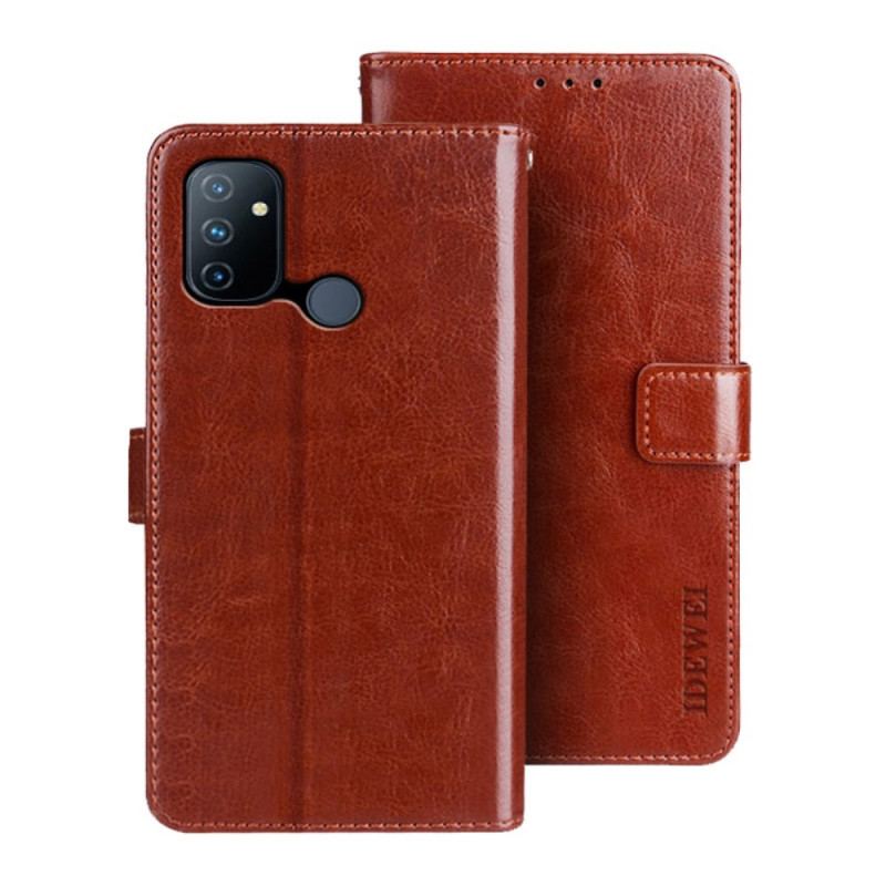 Capa De Couro Para OnePlus Nord N100 Imitação De Couro Idewei