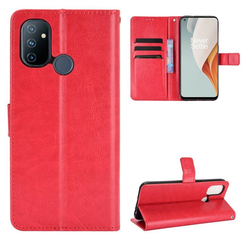 Capa Em Pele Para OnePlus Nord N100 Couro Falso Chamativo