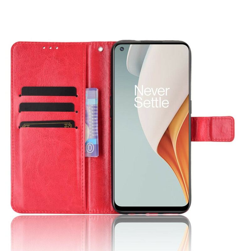 Capa Em Pele Para OnePlus Nord N100 Couro Falso Chamativo