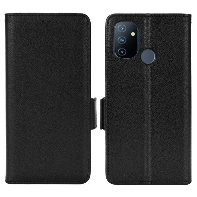 Capa Em Pele Para OnePlus Nord N100 Estilo Couro Lichia